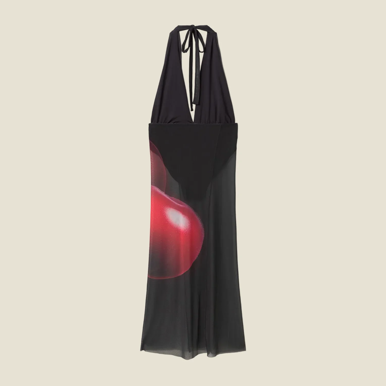 DRESS HALTER CHERRIES BLACK - Image 4