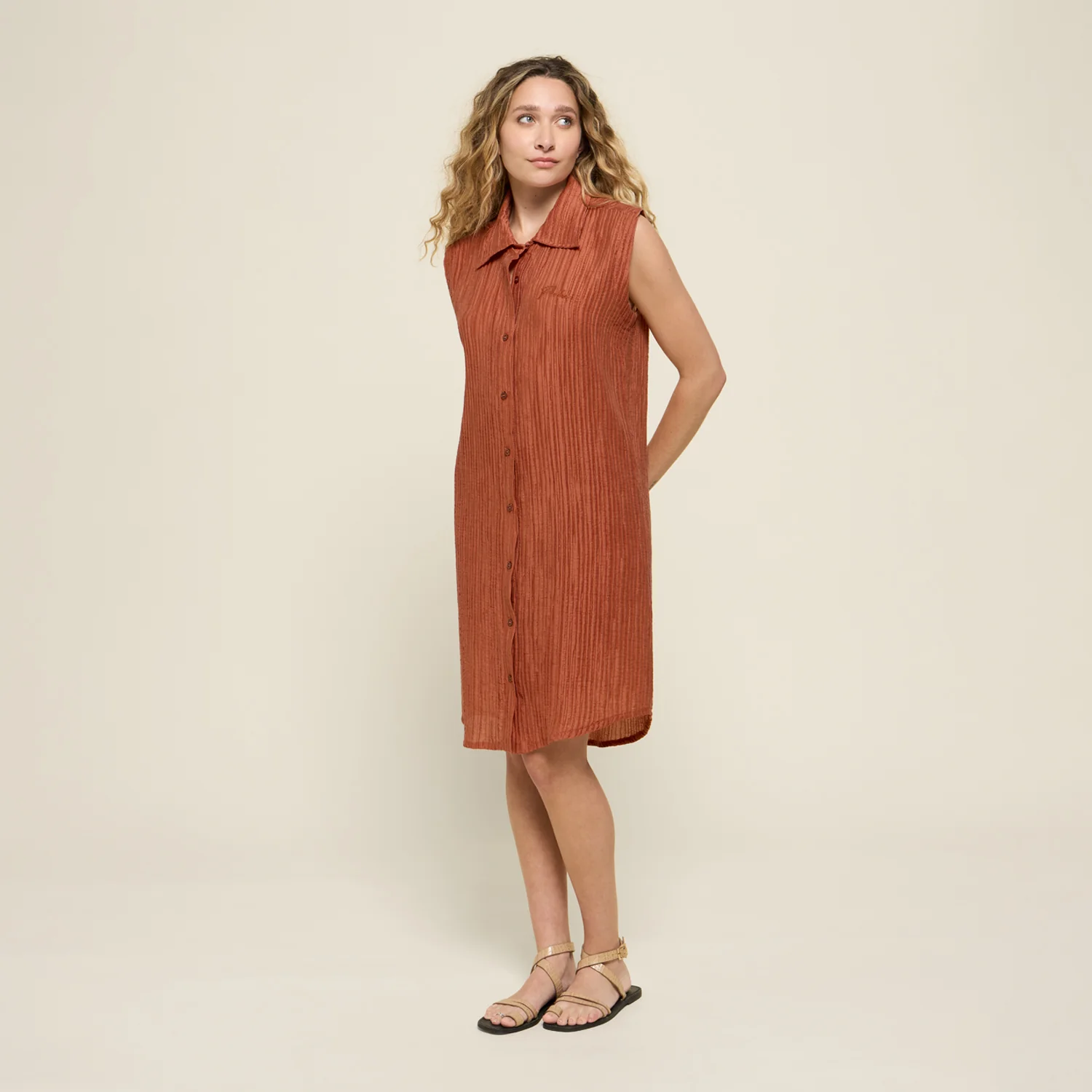 DRESS PLEATTED ORANGE - Image 3