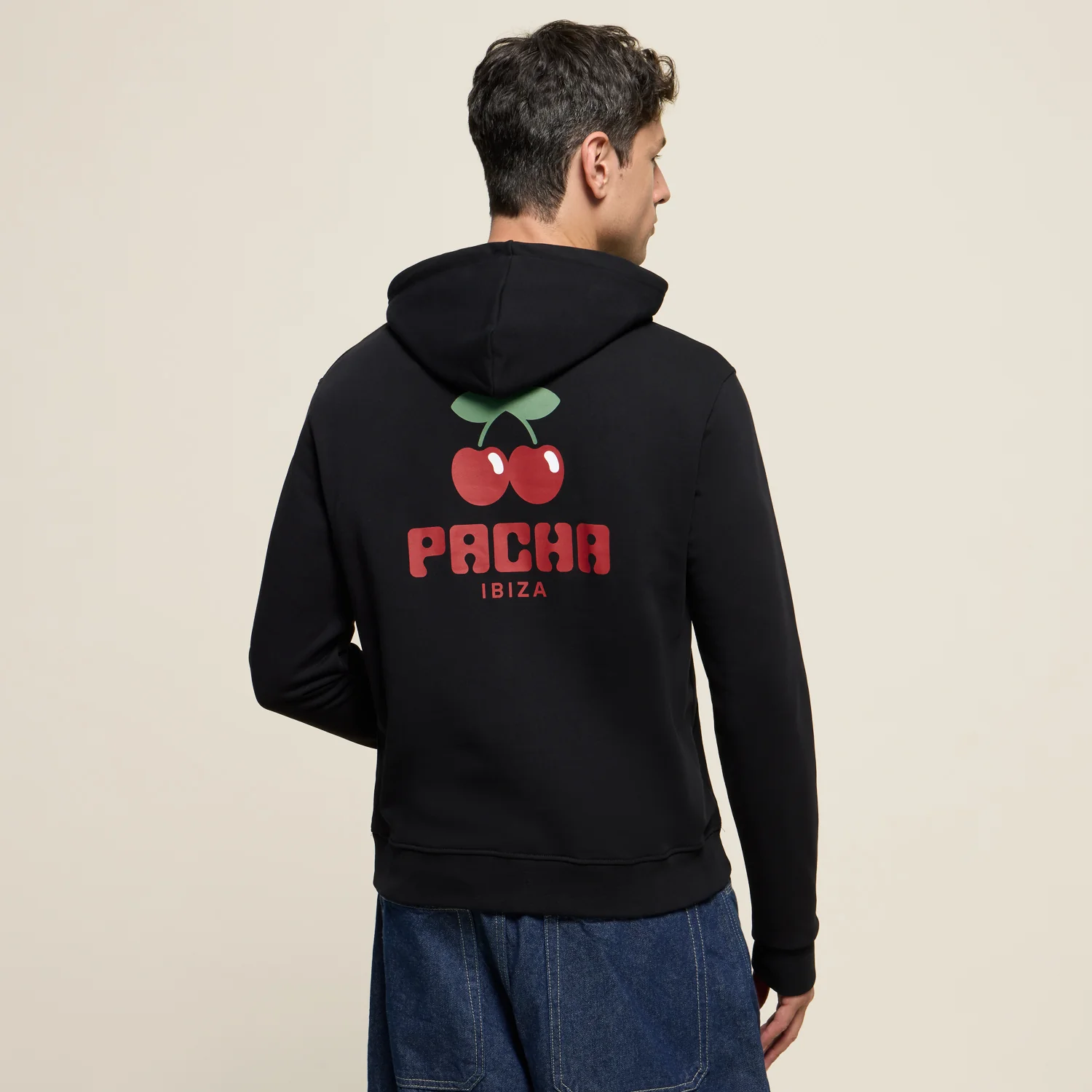 HOODIE CHERRY POCKET BLACK - Image 3