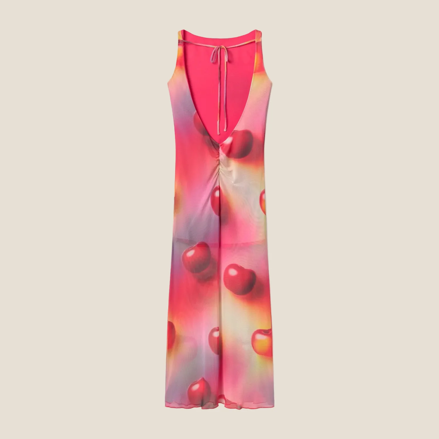LONG DRESS CHERRIES PINK - Image 4