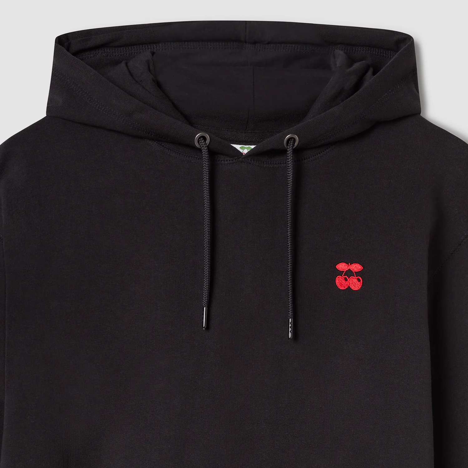 HOODIE CHERRY EMBROIDERED BLACK - Image 3