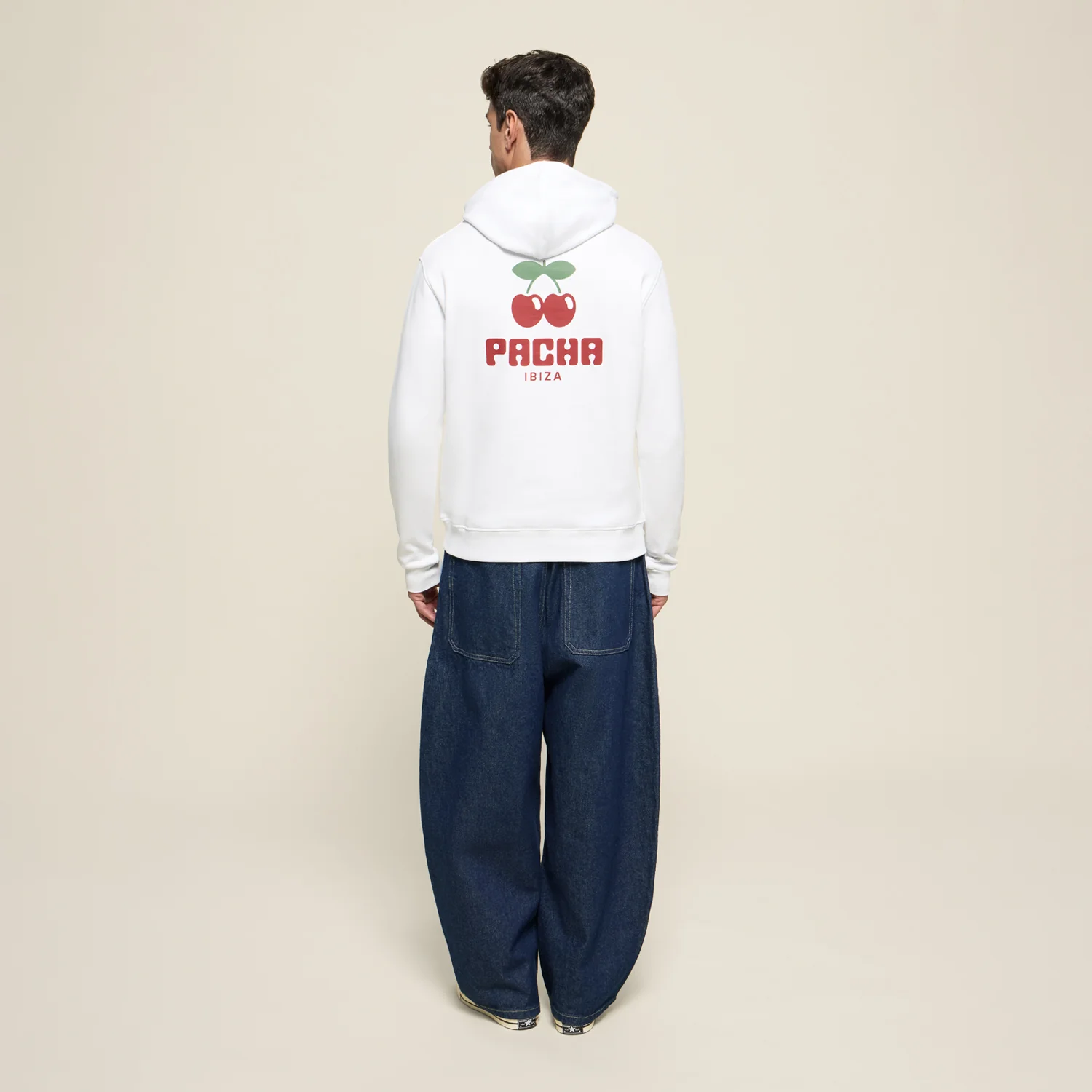 HOODIE CHERRY POCKET WHITE - Image 3