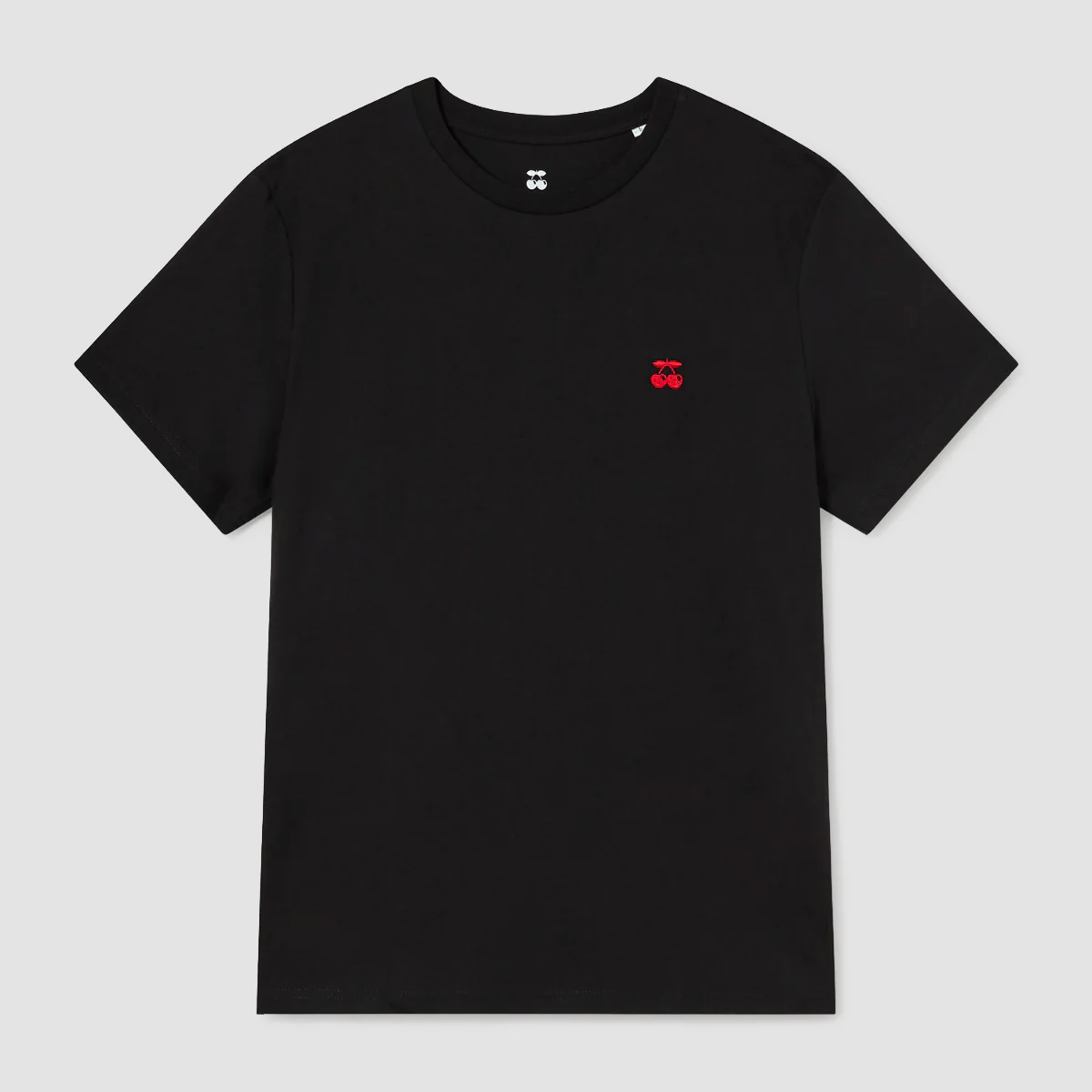 T-SHIRT EMBROIDERED CHERRY BLACK - Image 3