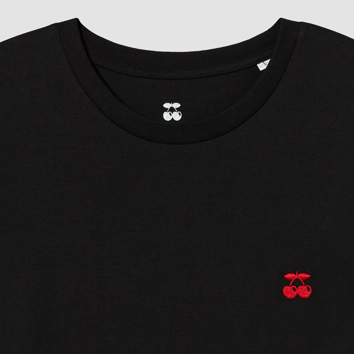 T-SHIRT EMBROIDERED CHERRY BLACK - Image 5