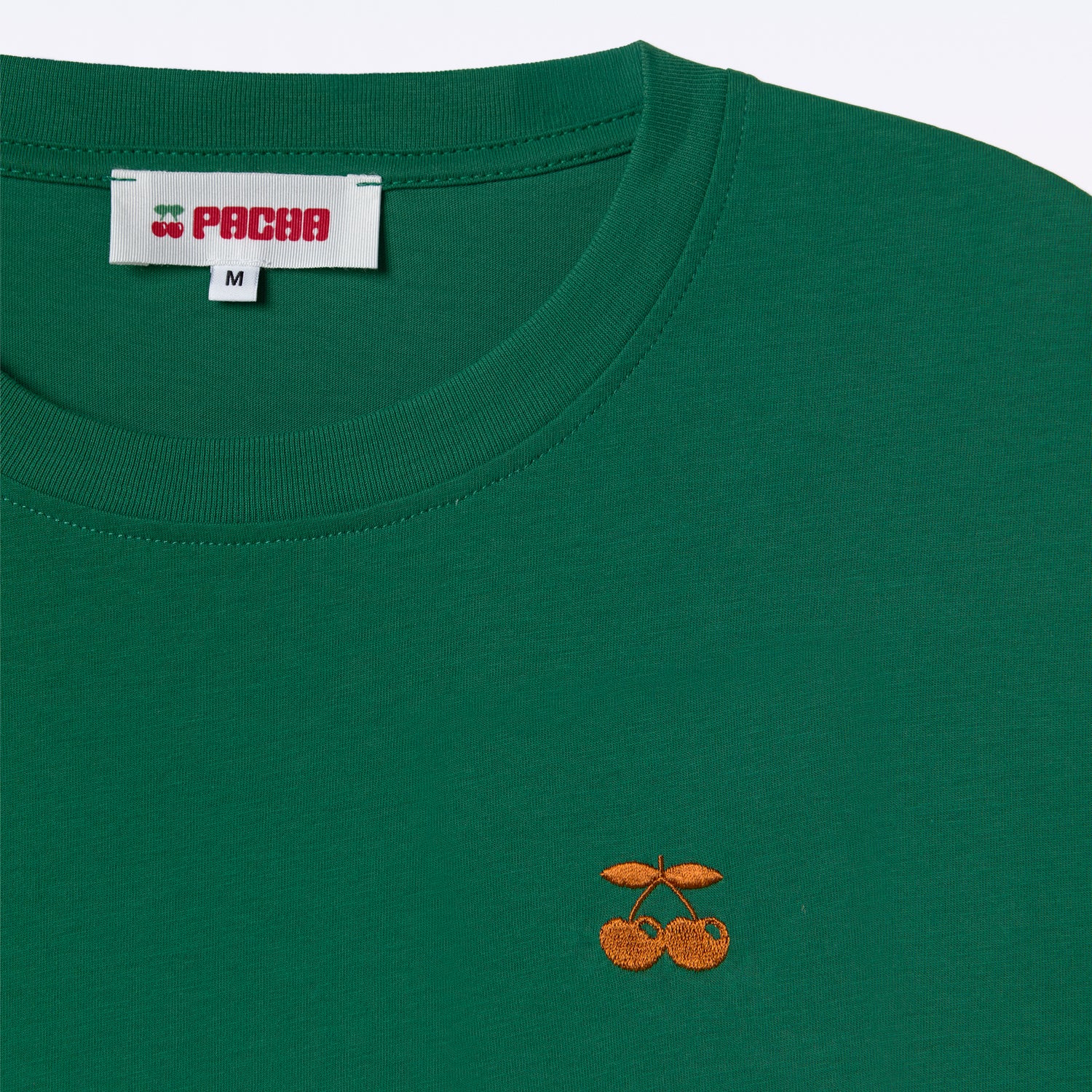 T-SHIRT EMBROIDERED CHERRY GREEN - Image 5