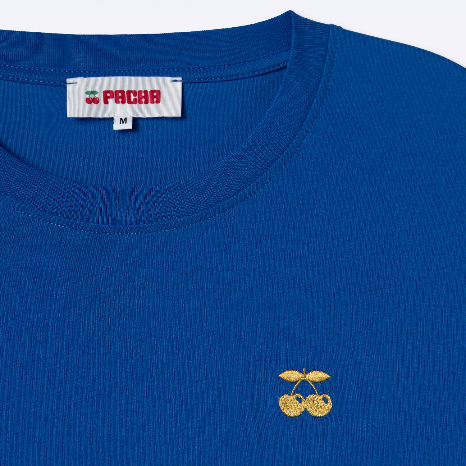 T-SHIRT EMBROIDERED CHERRY BLUE ELECTRIC - Image 3