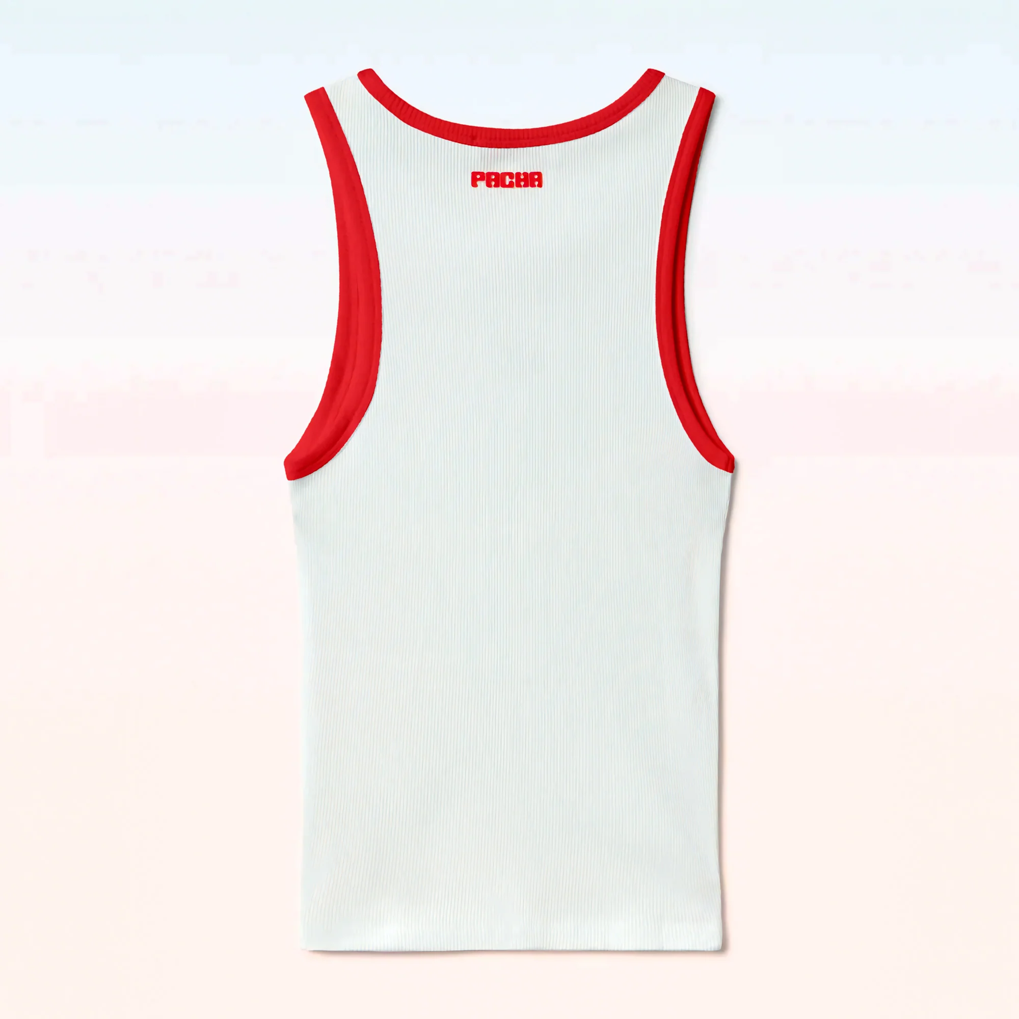 RIBBED TANK TOP CHERRY WHITE-RED - Image 4