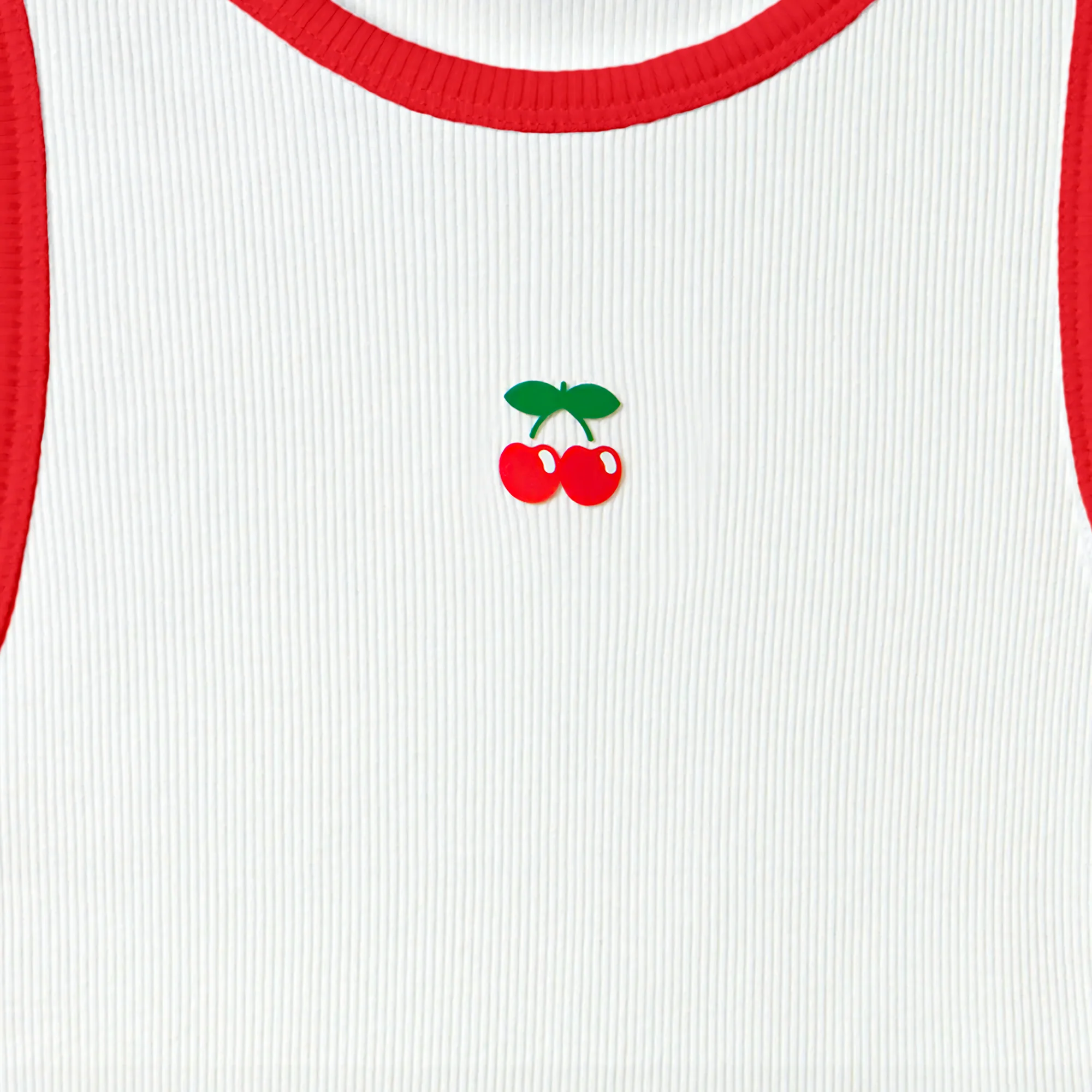 RIBBED TANK TOP CHERRY WHITE-RED - Image 5
