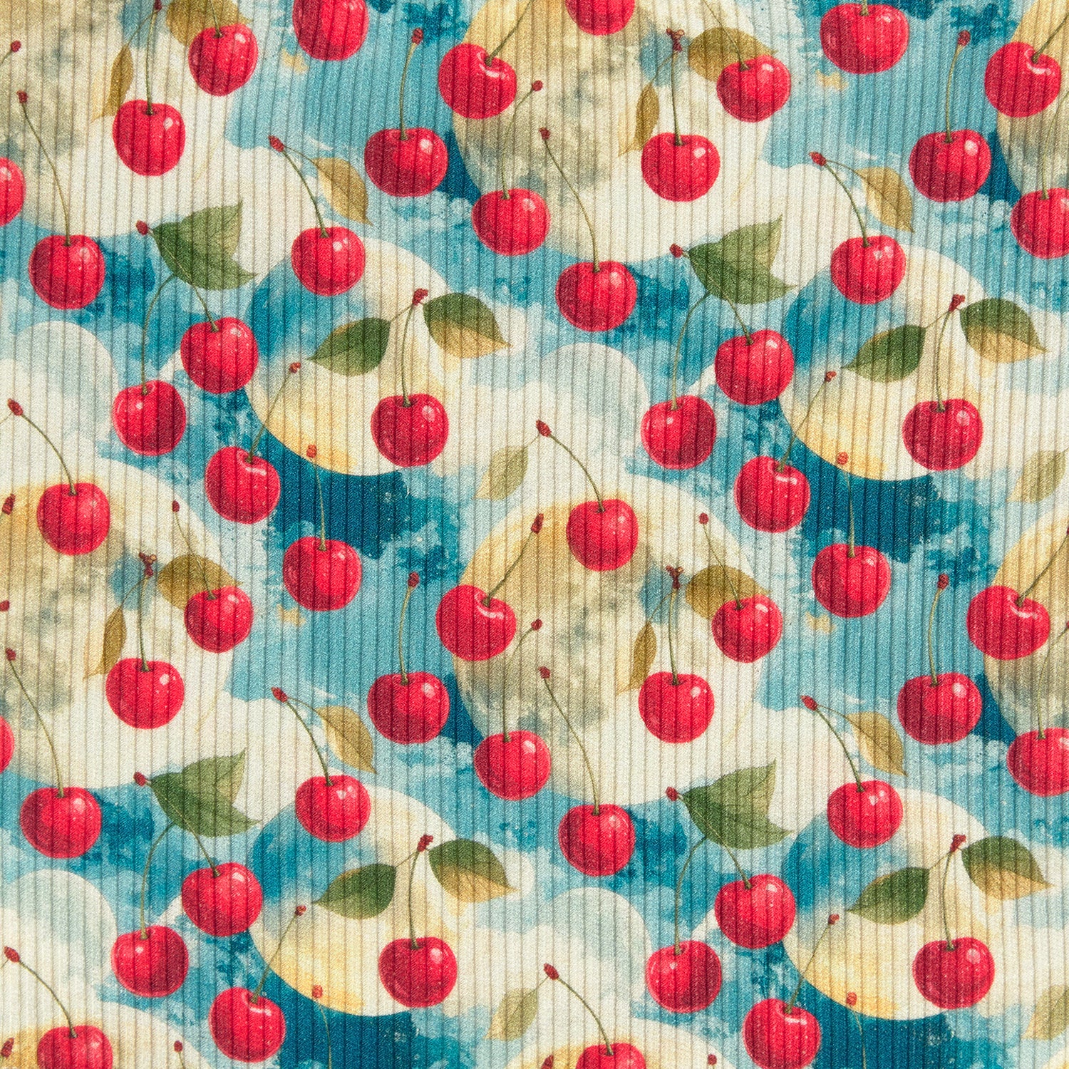 RIBBED TANK TOP CHERRIES LIGHT-BLUE - Image 5