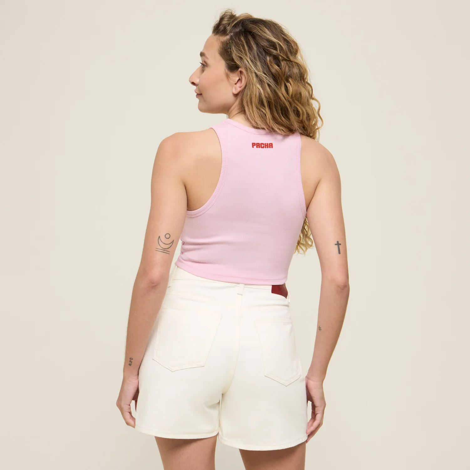 RIBBED CROP TOP CHERRY PINK - Image 3