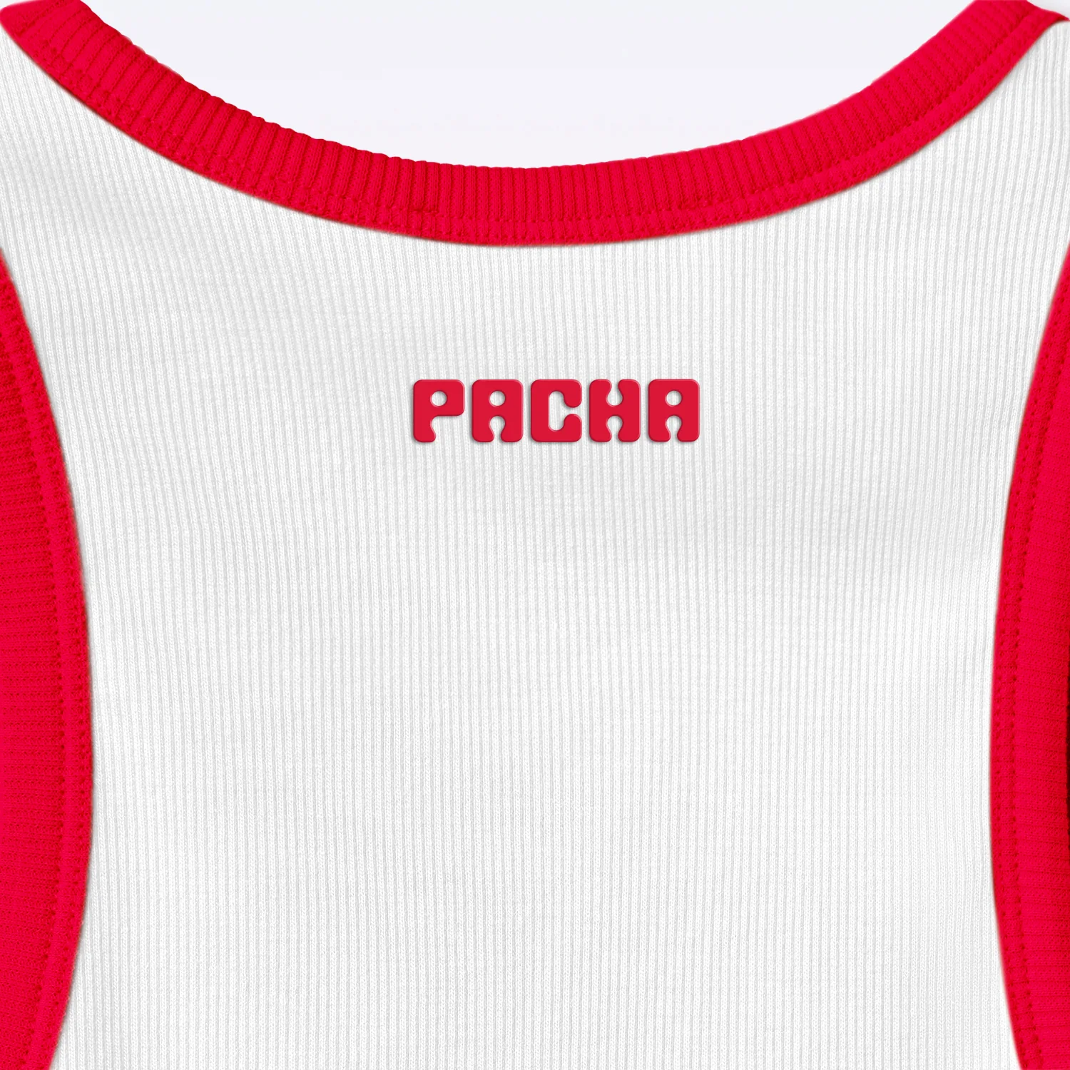 RIBBED CROP TOP CHERRY WHITE-RED - Image 4