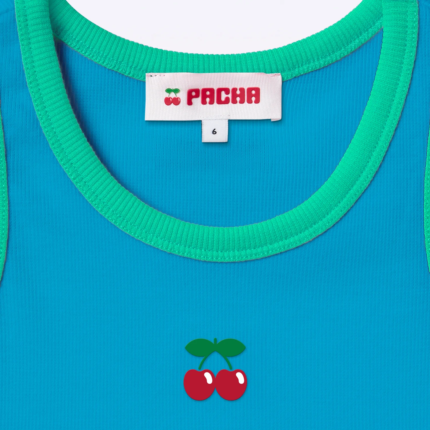RIBBED CROP TOP CHERRY GIRL BLUE - Image 3