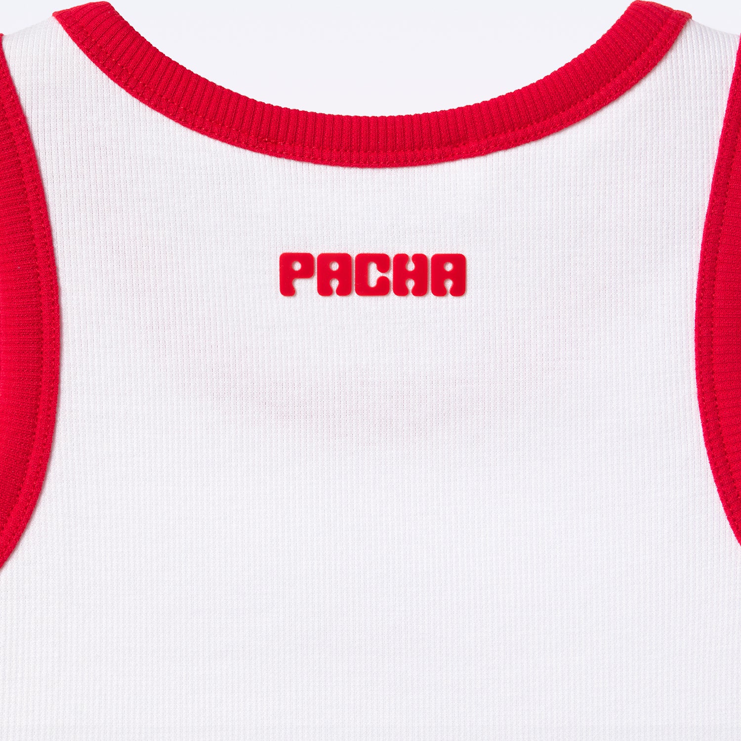 RIBBED CROP TOP CHERRY GIRL WHITE-RED - Image 4